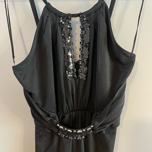 VTG Guess Embellished Halter Mini Dress in Black | SZ S - Picture 9 of 17